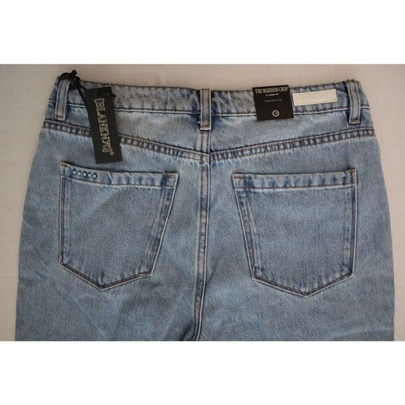 BLANKNYC Women's Sz 28 Blue Denim Floral Design Bottoms Hi-Rise Crop Jeans - Picture 7 of 10